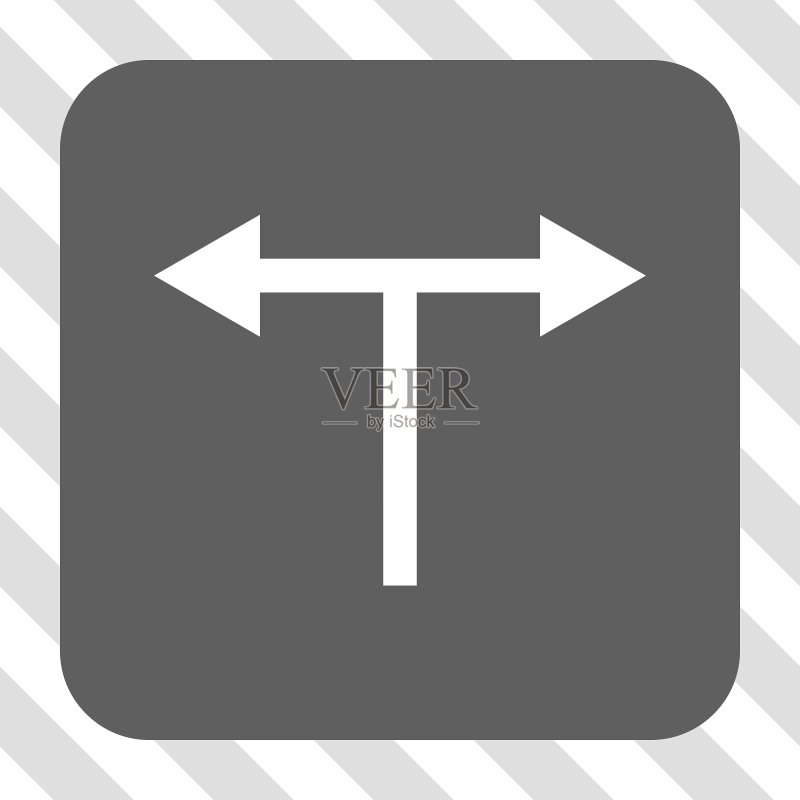 分叉箭头左右圆形方块图标素材