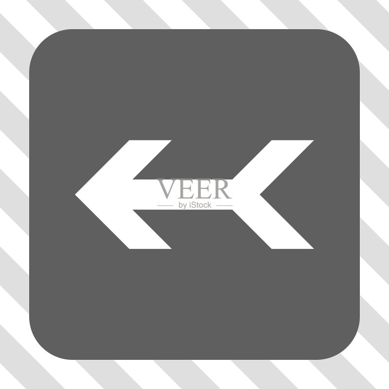 箭头左圆角正方形按钮图标素材