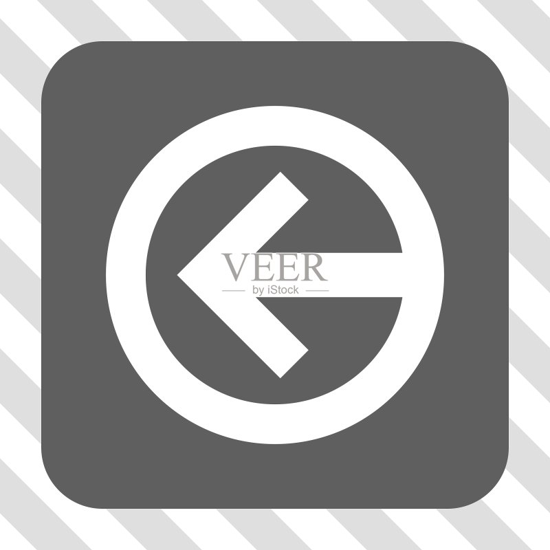 左方向圆形方角按钮图标素材