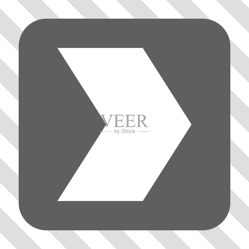 指向右侧的圆角方形按钮图标素材