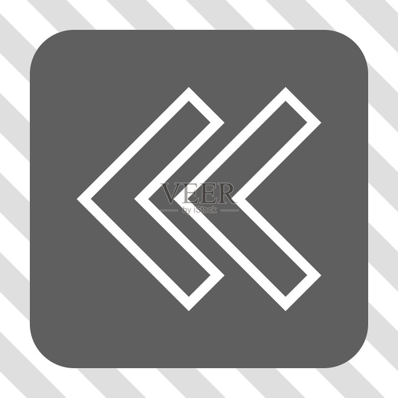 向左移动的圆角方形按钮图标素材