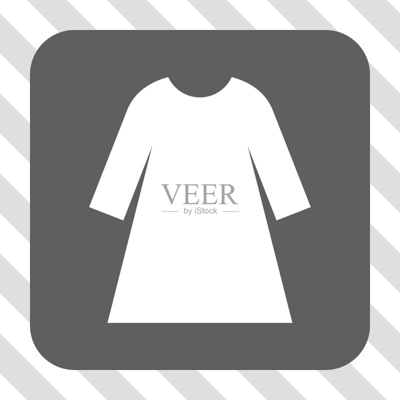 女士连衣裙圆角方形按钮图标素材
