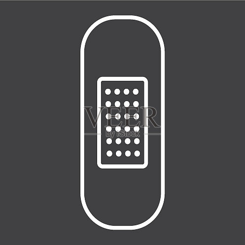 创可贴线性图标,医疗图标素材