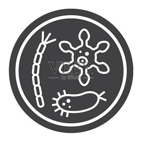 细菌培养皿标志医学图标图标素材