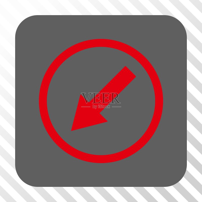 左下圆角箭头圆角方形按钮图标素材