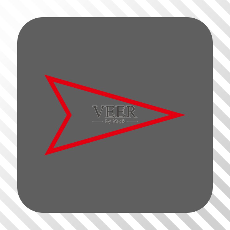 指向右侧的圆角方形按钮图标素材