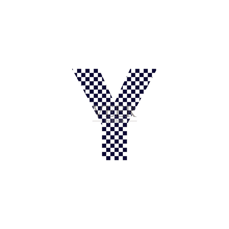 棋盘格图案Logo字母Y图标素材