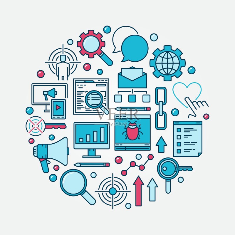 SEO与互联网营销标志图标素材