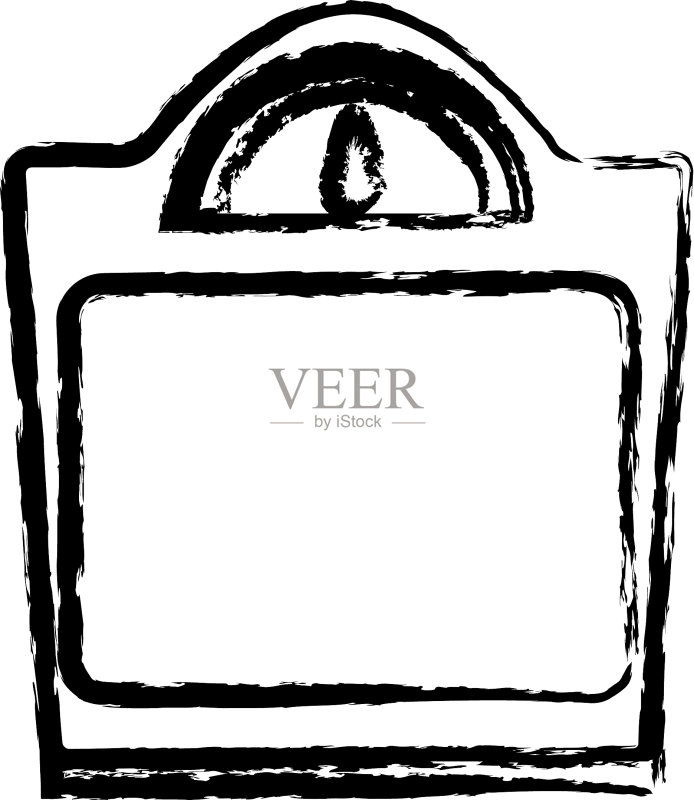 素描:体重秤工具运动设计图标素材