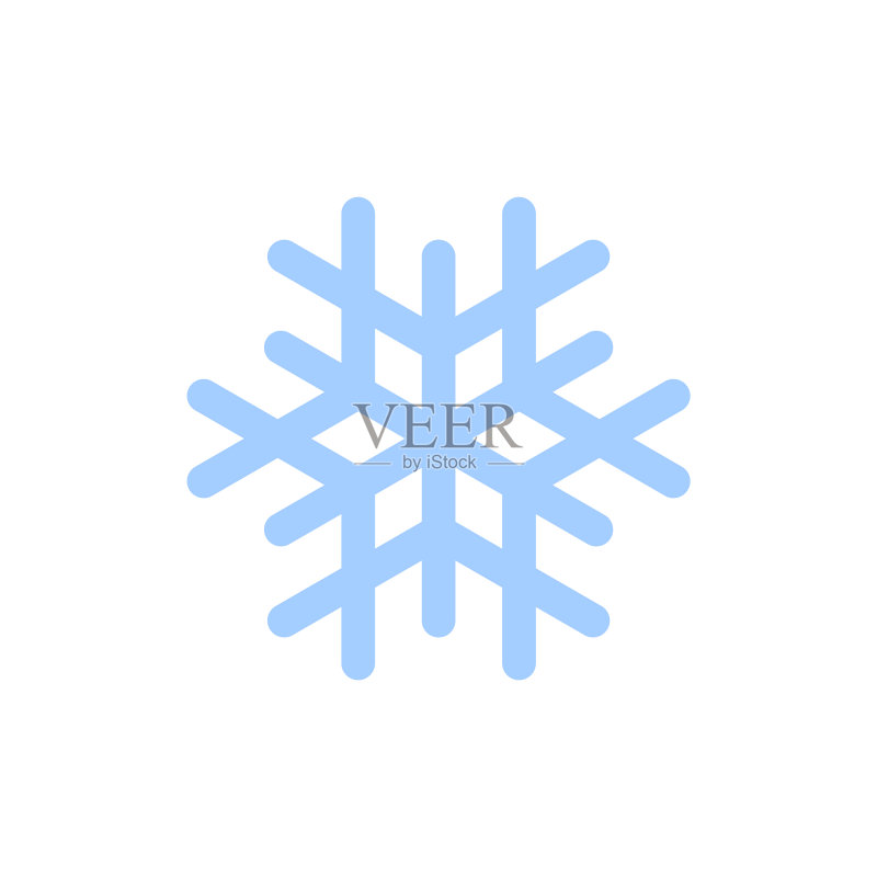 蓝色剪影雪花图标图标素材