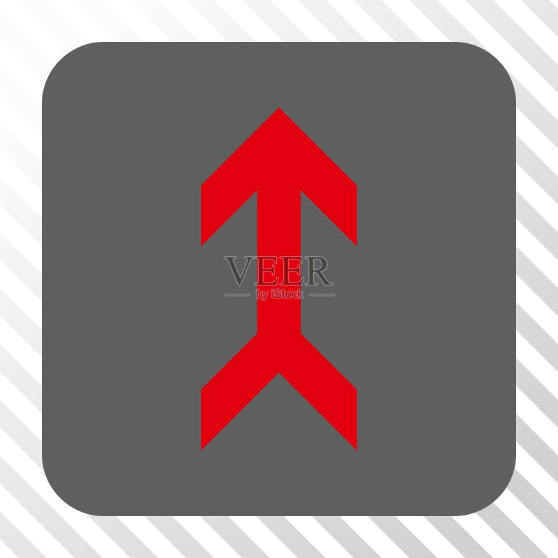 箭头向上圆角正方形按钮图标素材