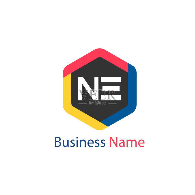 字母NE标志模板设计图标素材