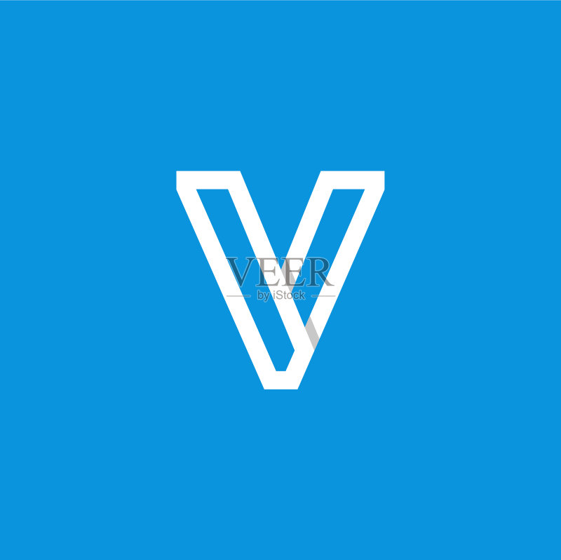 字母V白色logo图标素材