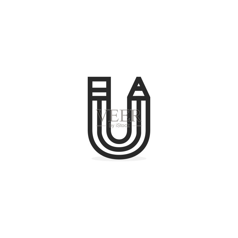 U形铅笔标志图标素材