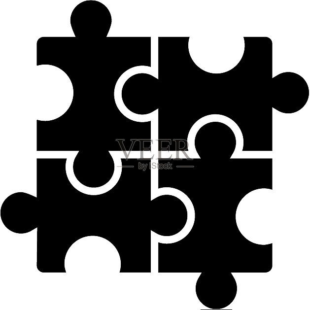黑色拼图图标图标素材