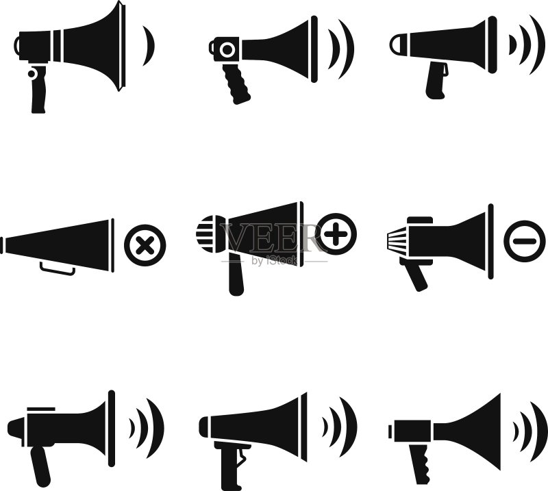 喇叭扩音器音频扬声器音量图标素材