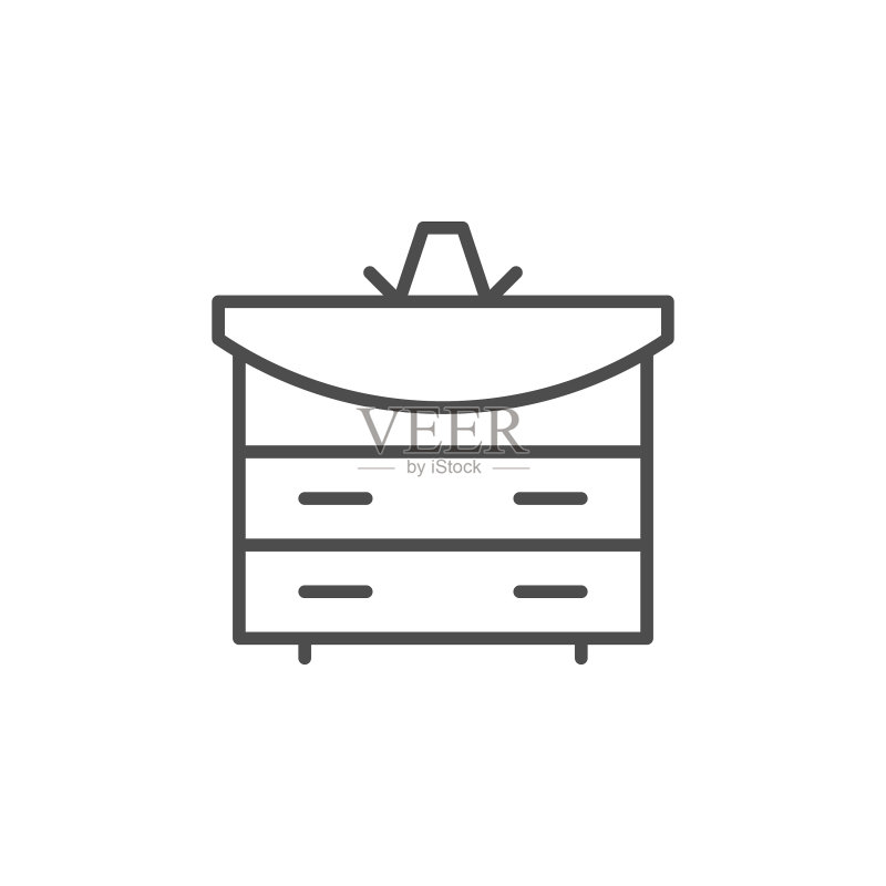 浴室家具线性图标图标素材
