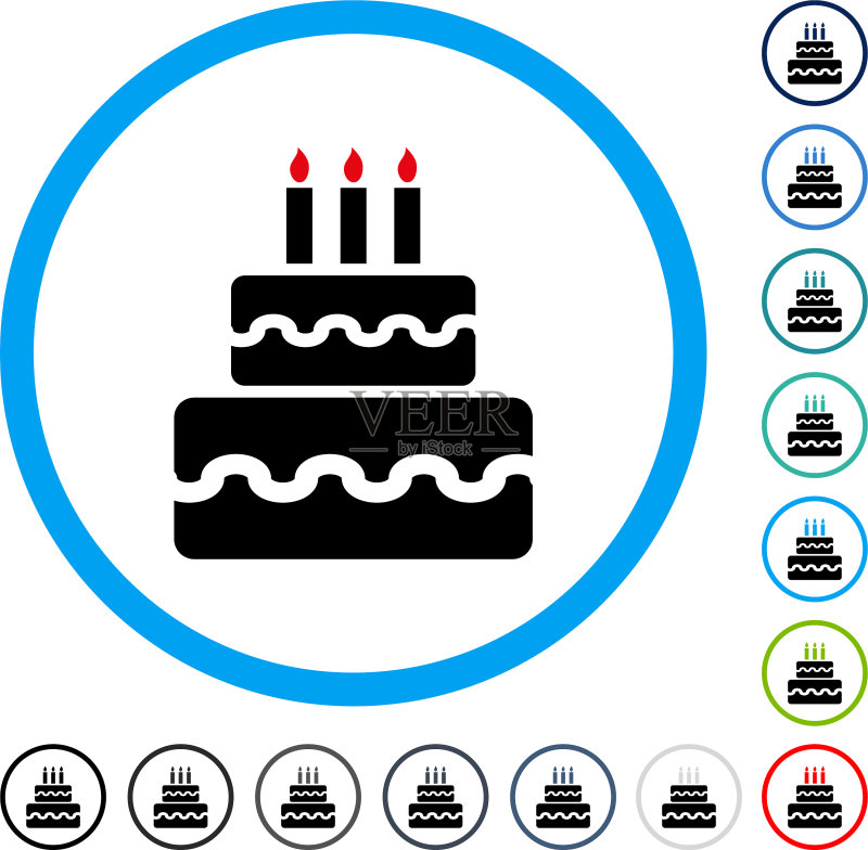 圆形生日蛋糕图标图标素材
