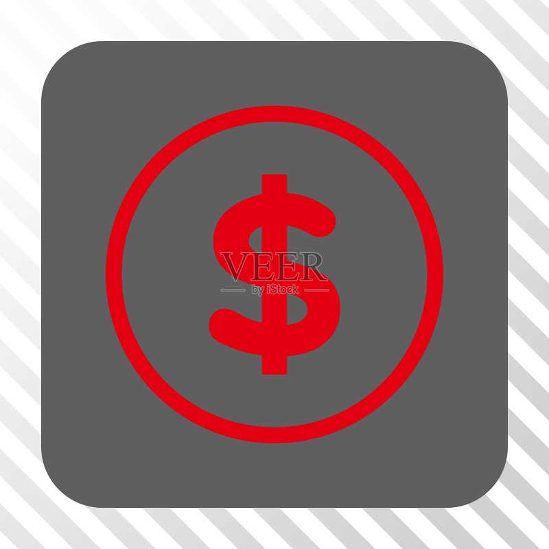 美元圆形方块按钮图标素材
