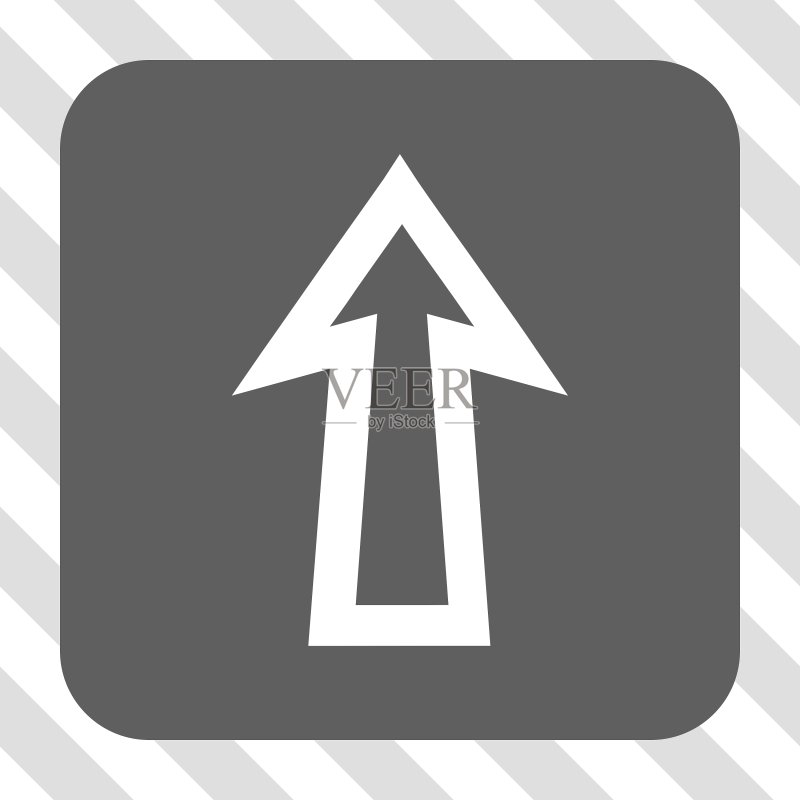 箭头向上圆角正方形按钮图标素材