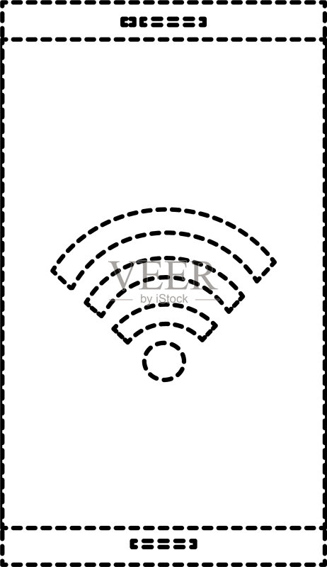 带有WiFi信号的智能手机设备图标素材