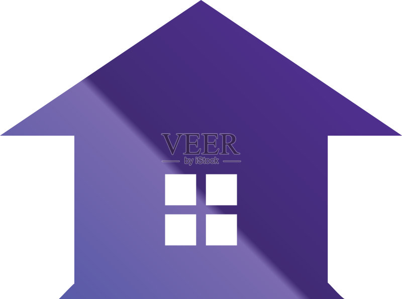 简约玻璃紫色房屋Logo模板图标素材