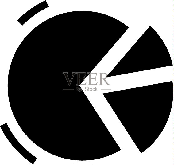 饼状图黑色标志图标素材