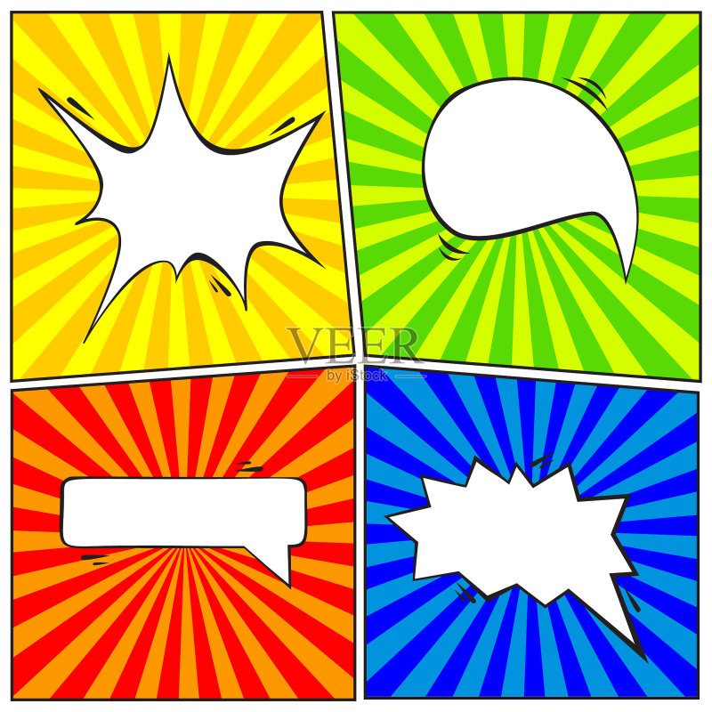 卡通漫画对话气泡套装图标素材
