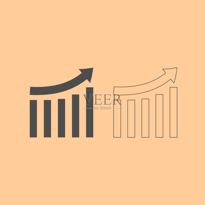增长图表深灰色图标集图标素材