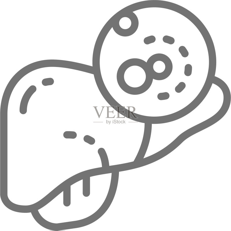 肝癌恶性肿瘤肿瘤科线条图标图标素材