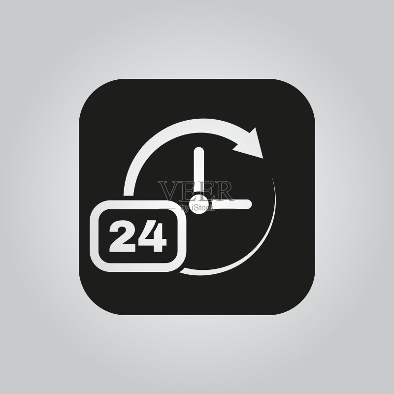 时间图标:时间和手表定时器24小时符号图标素材