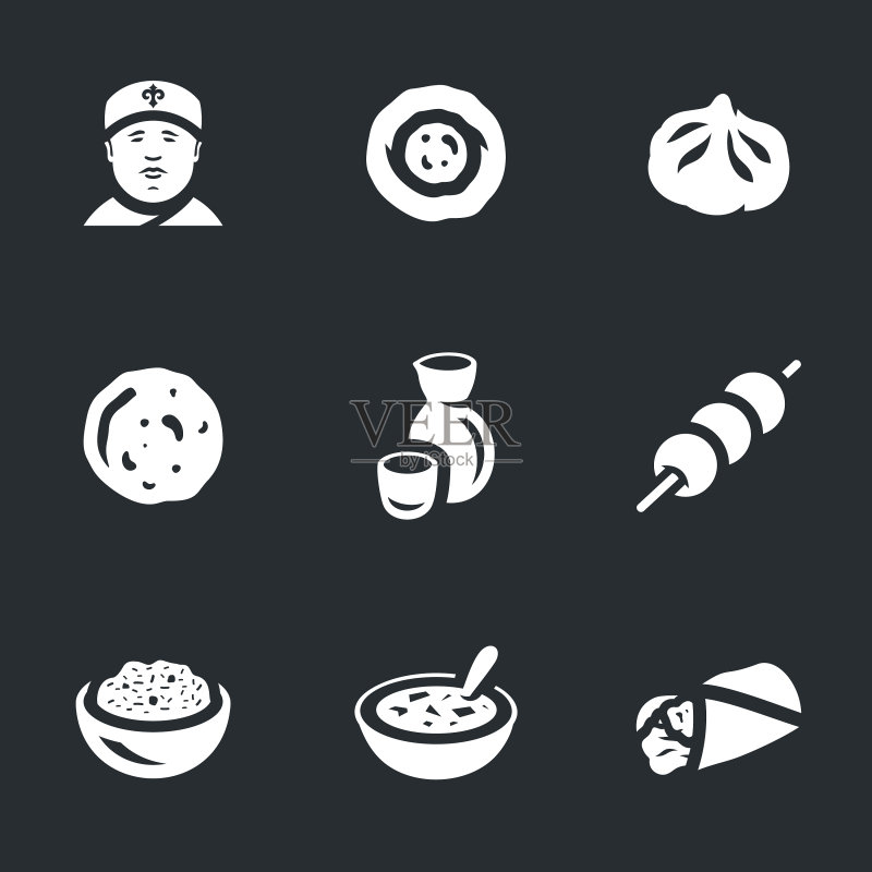 亚洲美食图标合集图标素材