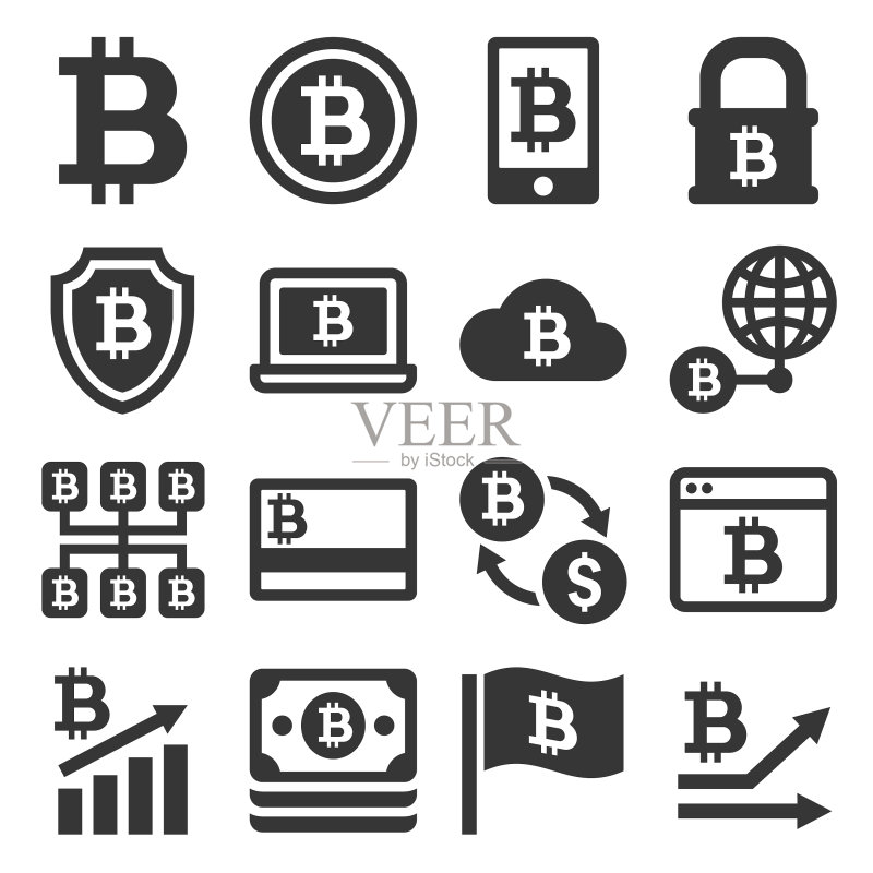比特币图标集图标素材