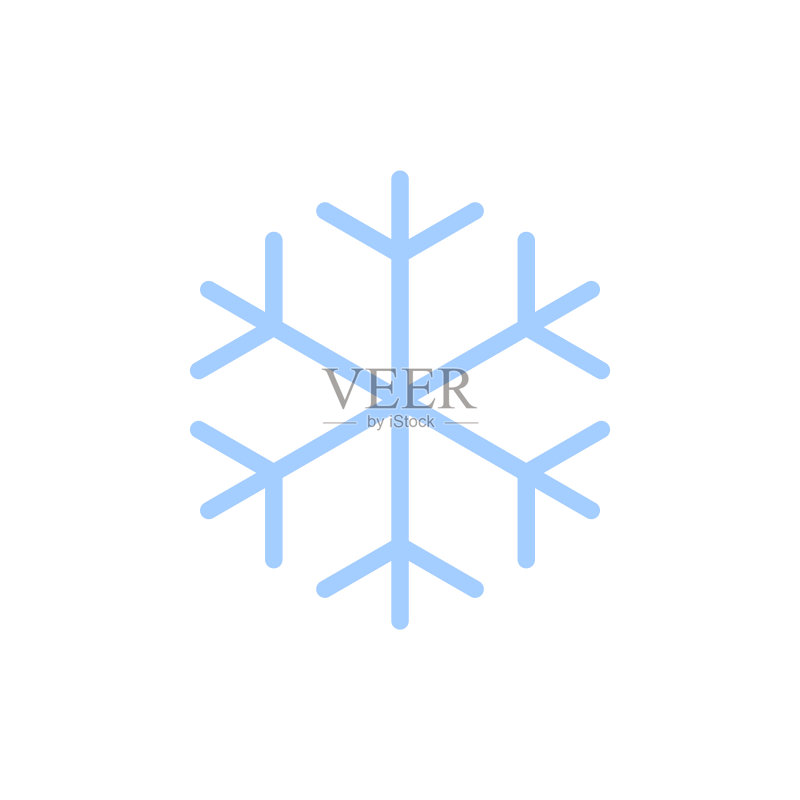 蓝色剪影雪花图标图标素材
