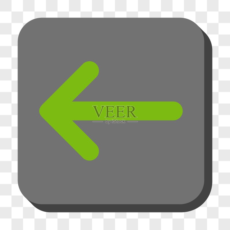 箭头左圆角正方形按钮图标素材