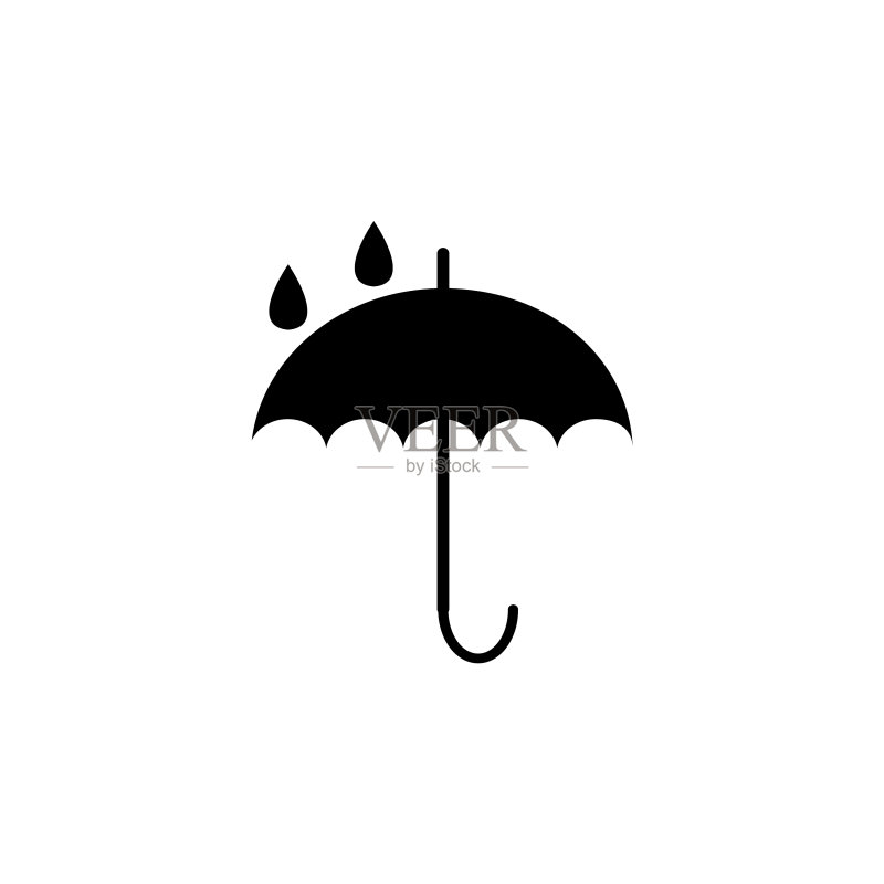 白色背景黑色雨伞图标图标素材