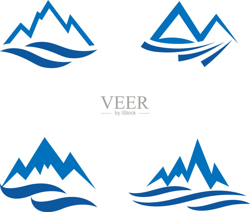 山水标志图标设计模板图标素材