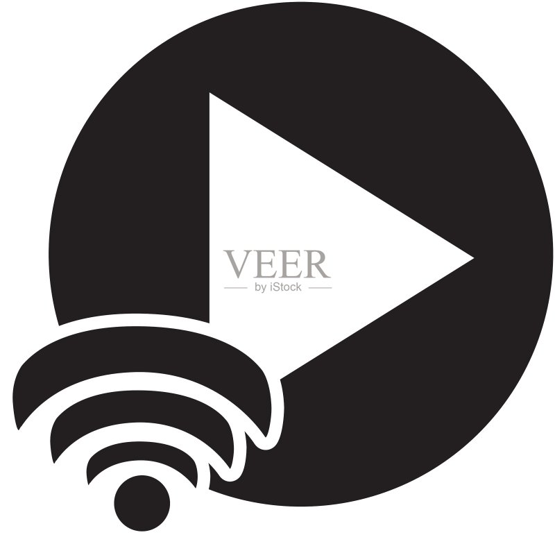 播放按钮和WiFi信号图标图标素材