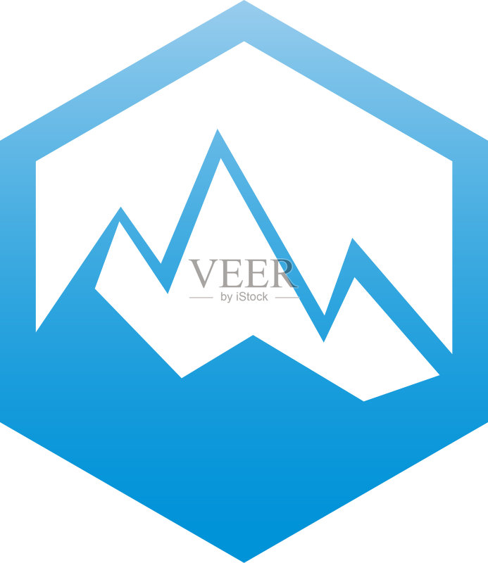 六边形冰山标志设计模板图标素材