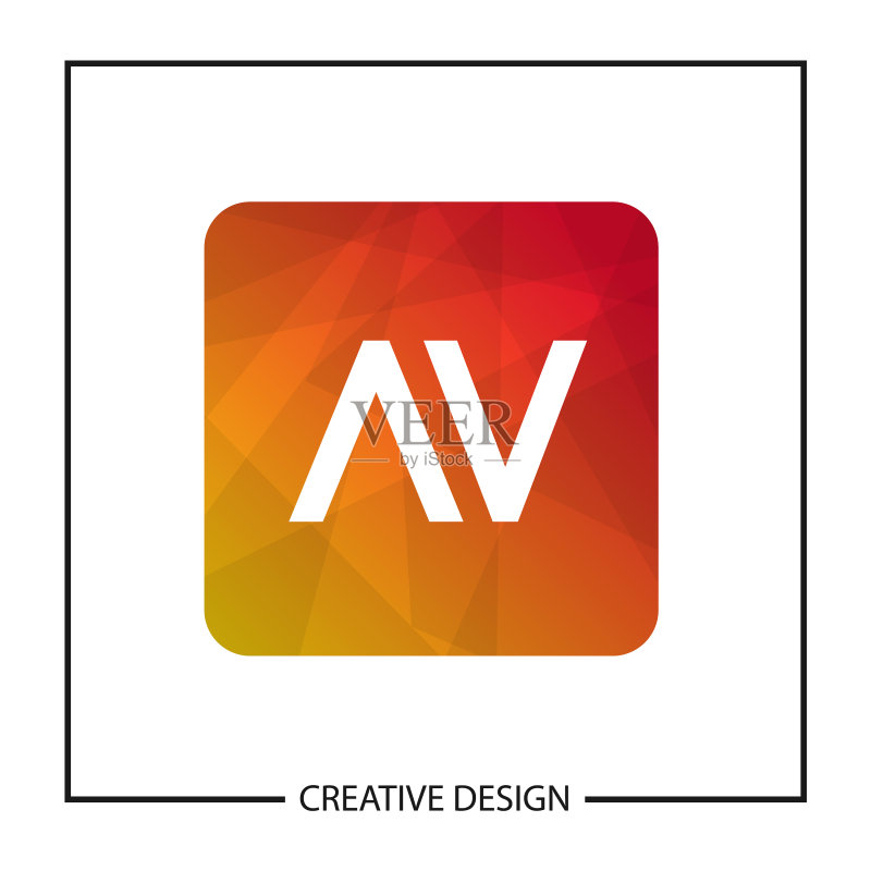 字母AV标志设计模板图标素材