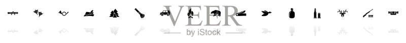 狩猎扁平图标图标素材