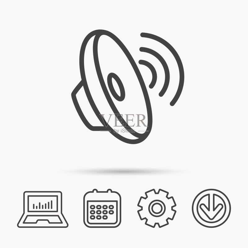 声波图标音频扬声器标志图标素材