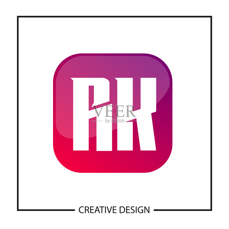 字母RK标志模板设计图标素材