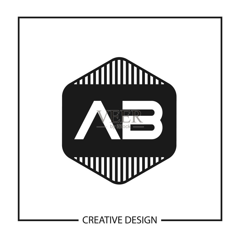 字母AB logo设计模板图标素材