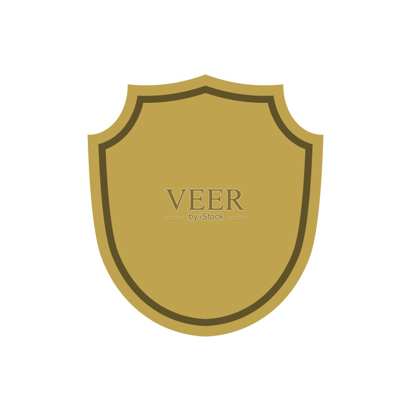 盾牌形状金色图标扁平Logo图标素材