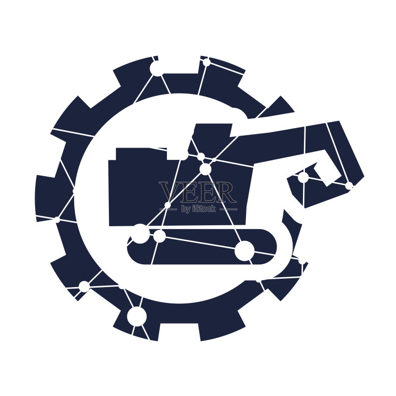 矿业或建筑机械Logo图标素材