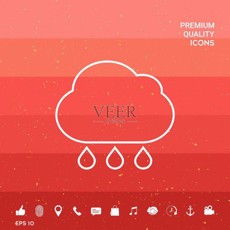 云雨线条图标图标素材