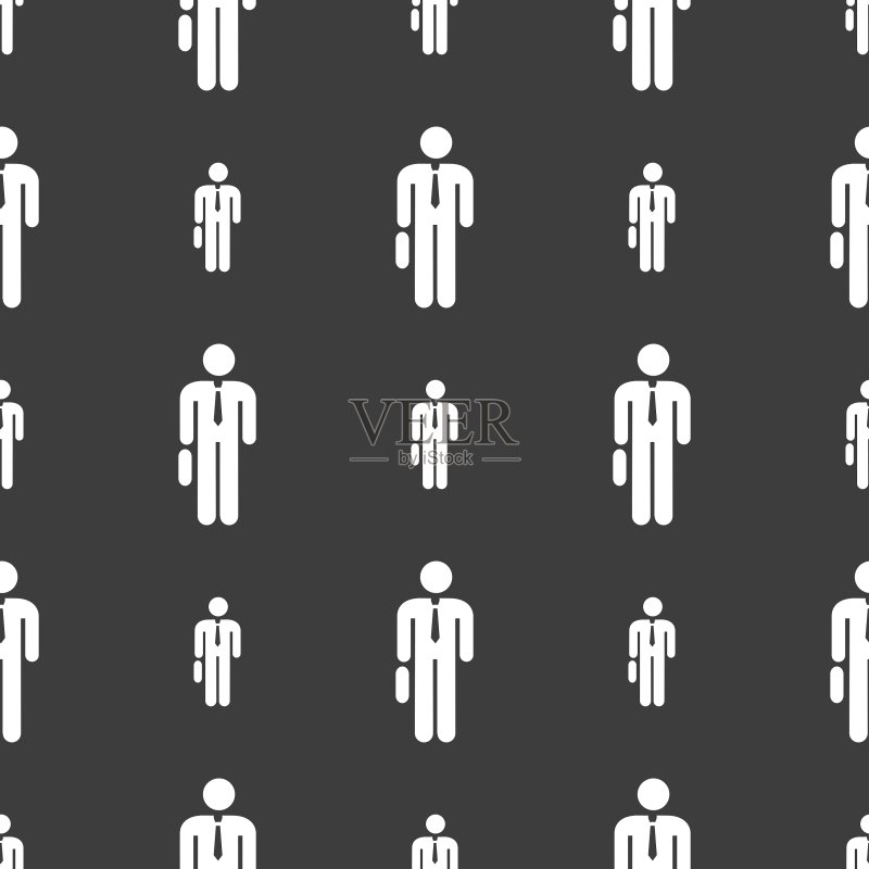 灰色背景上的商人图标无缝图案图标素材
