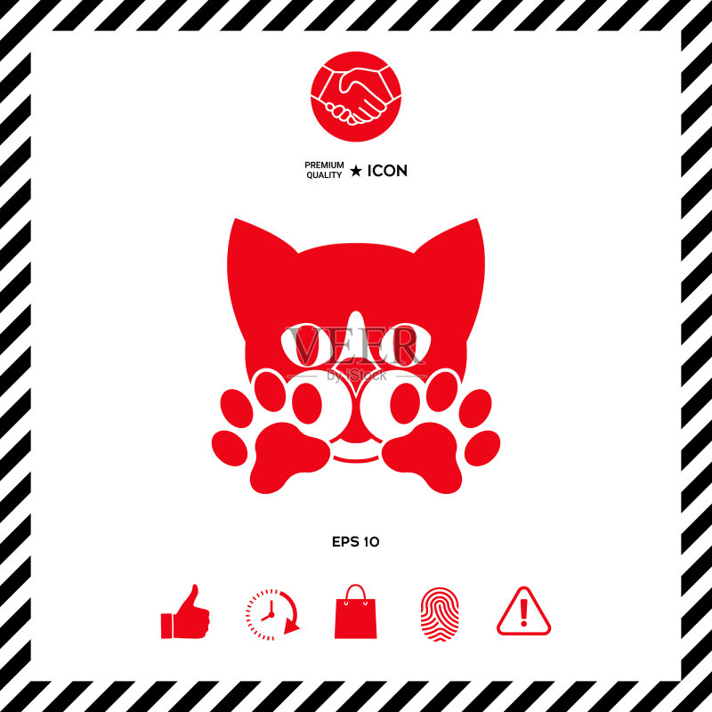 可爱的猫爪-标志符号保护标志图标素材