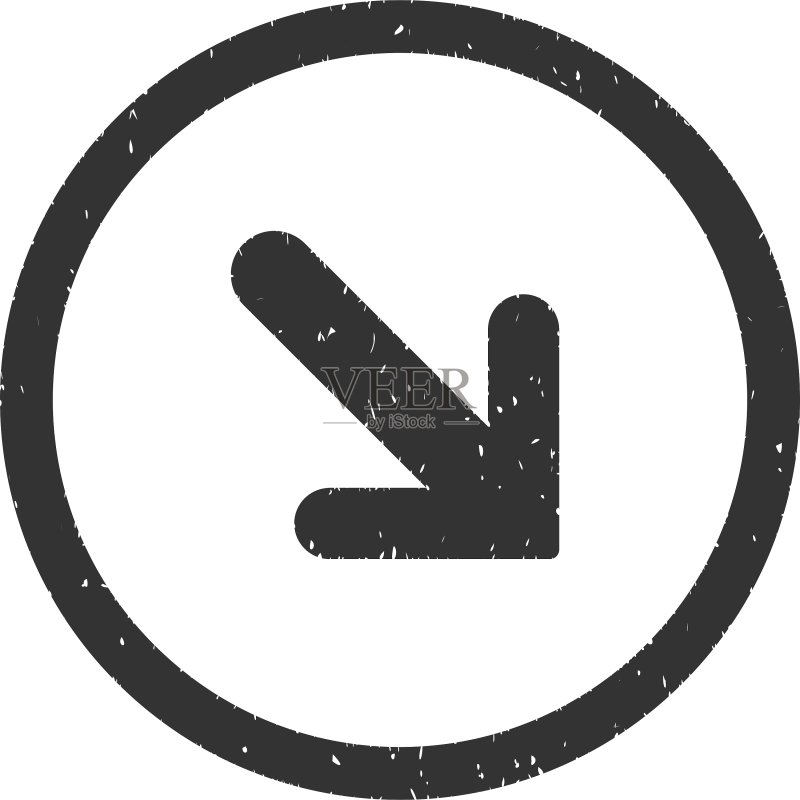 右下箭头图标橡胶图章图标素材
